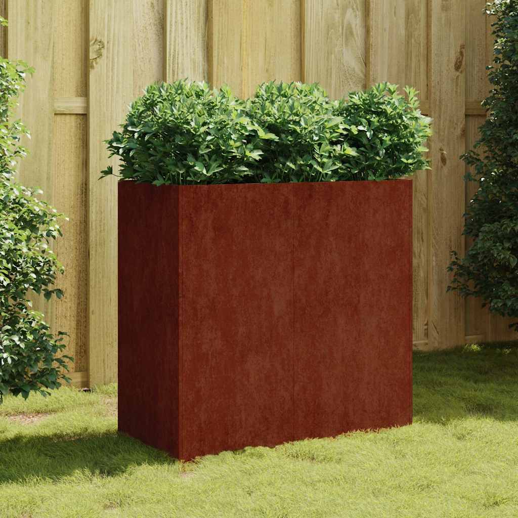 Utomhus Blomkruka Metall 80x40x80 cm rosttrögt stål