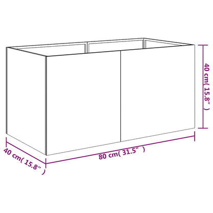 Utomhus Blomkruka Metall 80x40x40 cm rosttrögt stål
