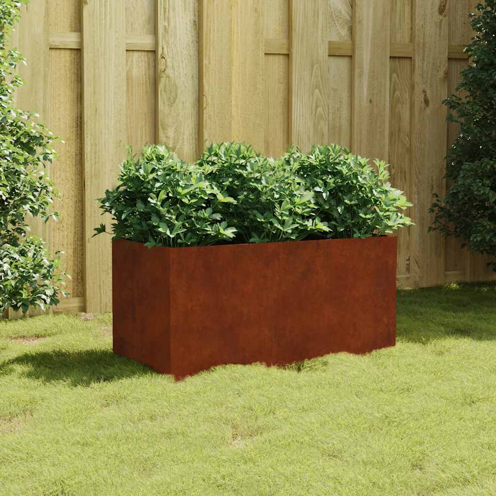Utomhus Blomkruka Metall 80x40x40 cm rosttrögt stål