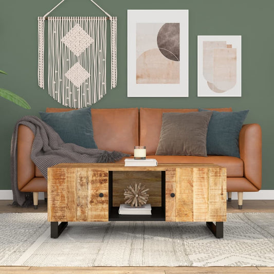 Soffbord Trä 100x54x40 cm massivt mangoträ