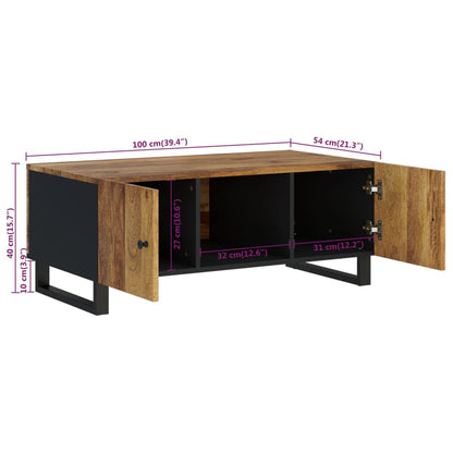 Soffbord Trä 100x54x40 cm massivt mangoträ