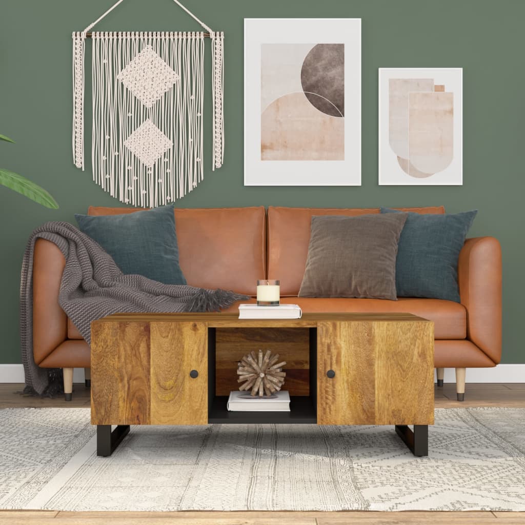 Soffbord Trä 100x54x40 cm massivt mangoträ