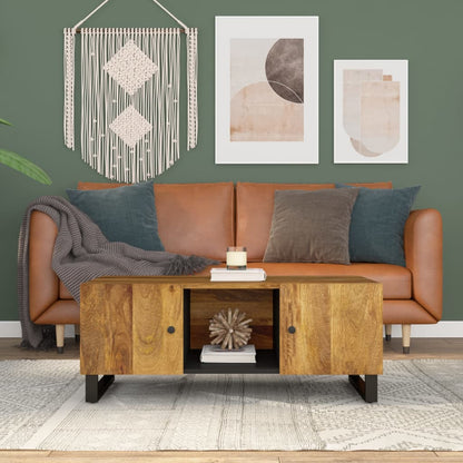 Soffbord Trä 100x54x40 cm massivt mangoträ