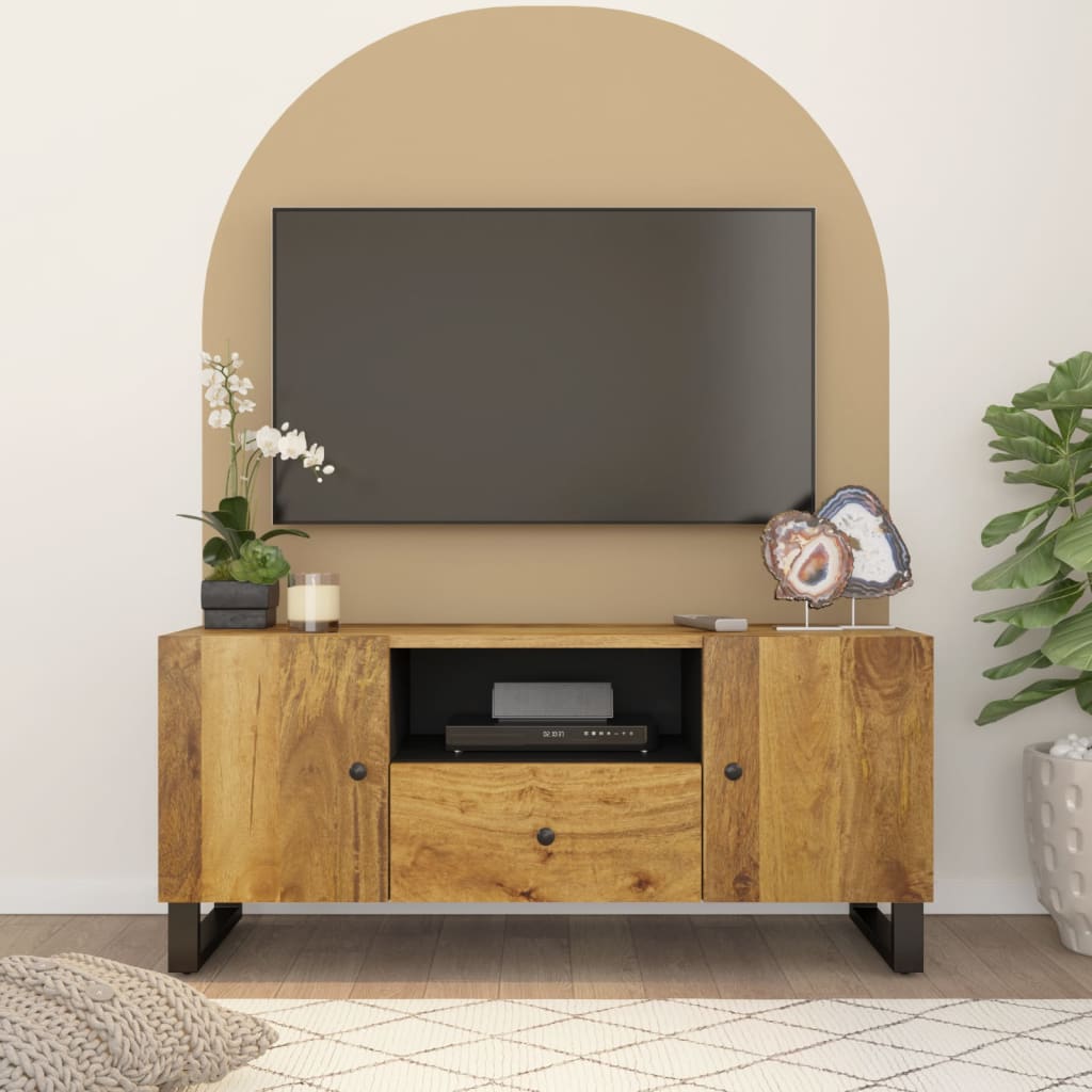 TV-Möbel Trä TV-skåp 105x33,5x46 cm massivt mangoträ och