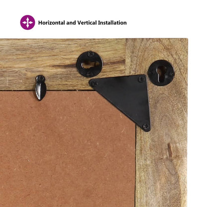 Väggspegel 70x50 cm massivt mangoträ och glas