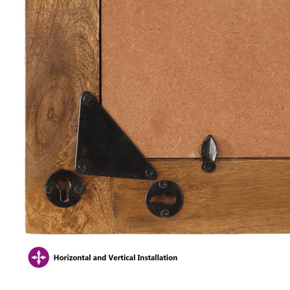 Väggspegel 70x50 cm massivt mangoträ och glas