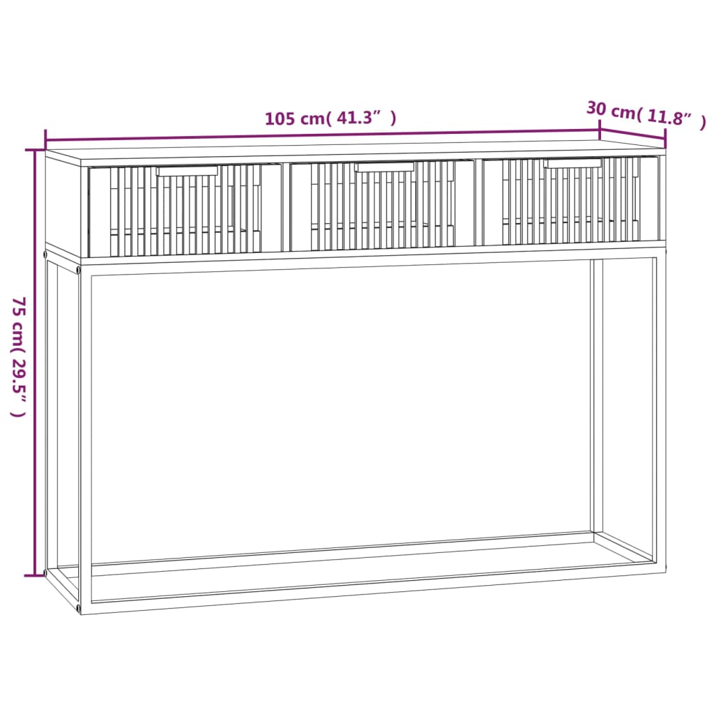 Avlastningsbord Konsollbord Svart 105x30x75 cm järn