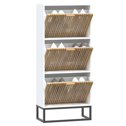 Skoställ Vit 52x25x120 cm