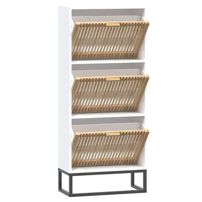 Skoställ Vit 52x25x120 cm