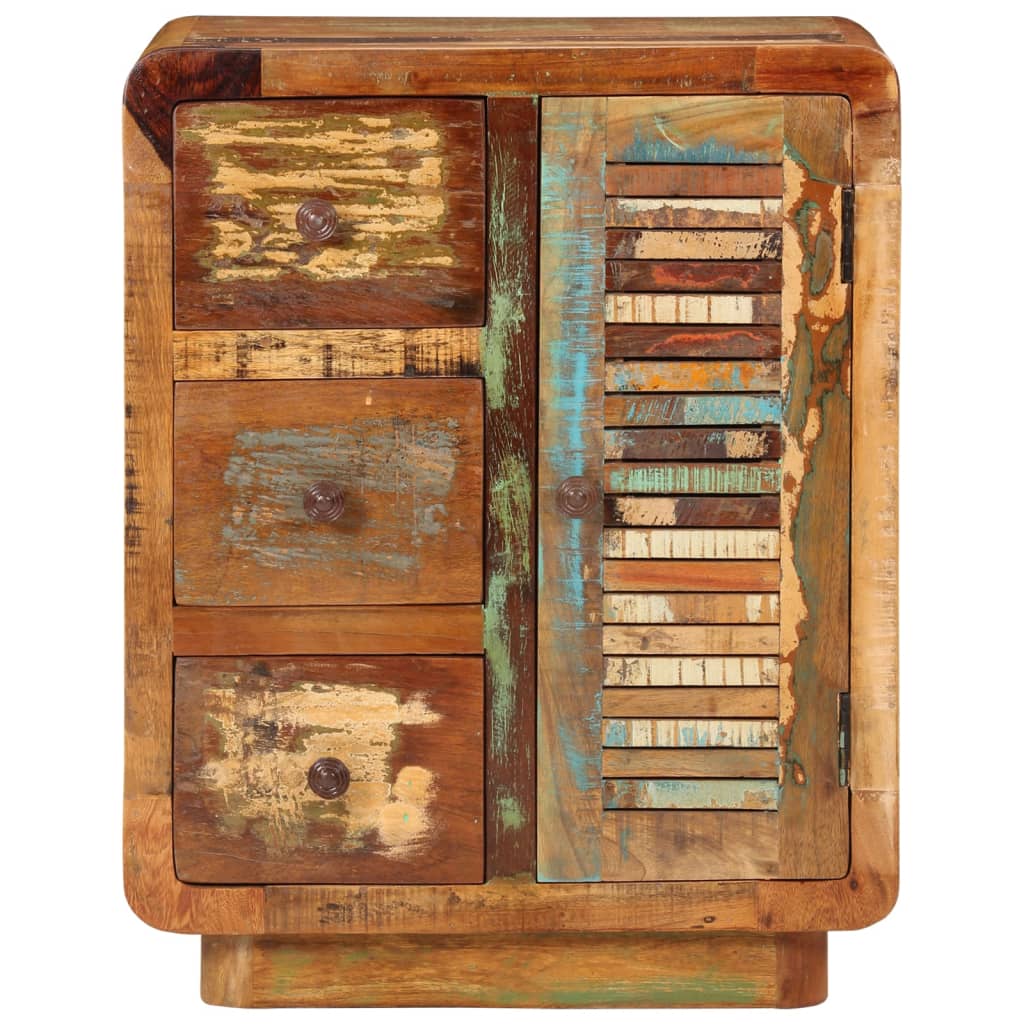 Skänk Trä med 3 dörrar 55x30x70 cm massivt återvunnet trä