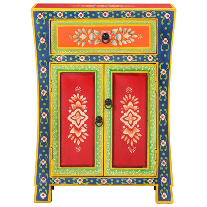 Skänk Trä Handmålad 54x30x74 cm massivt mangoträ