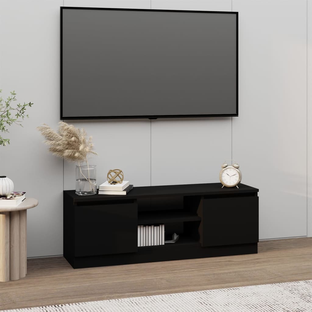 TV-Möbel Svart TV-Bänk med dörr 102x30x36 cm