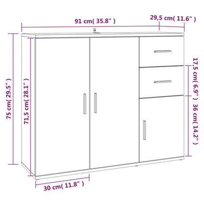 Skänk Sonoma Ek 91x29,5x75 cm