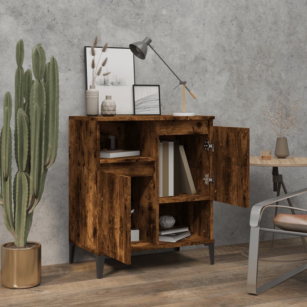 Byrå rökfärgad ek 60x35x70 cm konstruerat trä