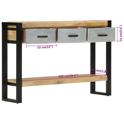 Avlastningsbord Konsollbord Trä 110x30x76 cm massivt grovt mangoträ