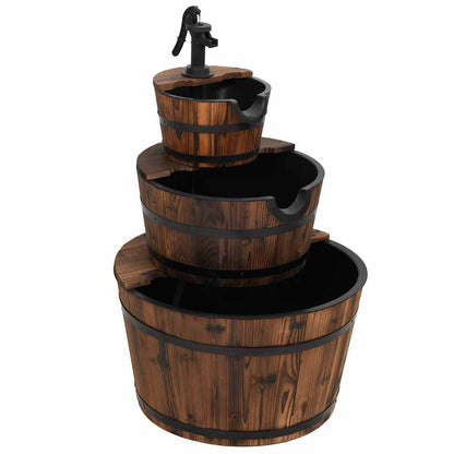 Utomhus Dekorationer Fontän med pump 60x60x94 cm massivt granträ