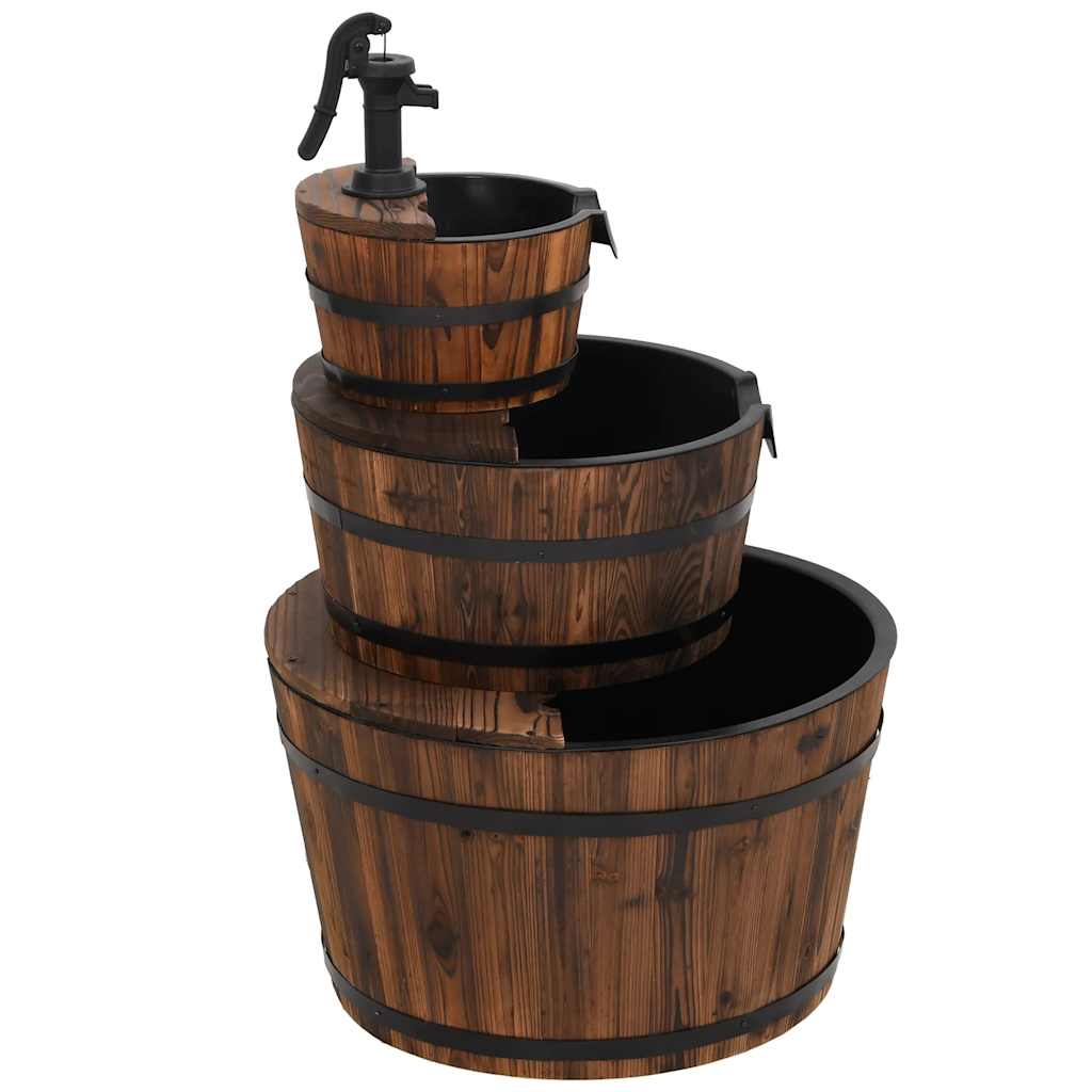 Utomhus Dekorationer Fontän med pump 60x60x94 cm massivt granträ