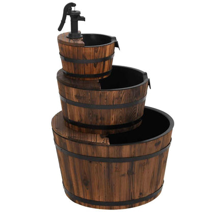 Utomhus Dekorationer Fontän med pump 60x60x94 cm massivt granträ