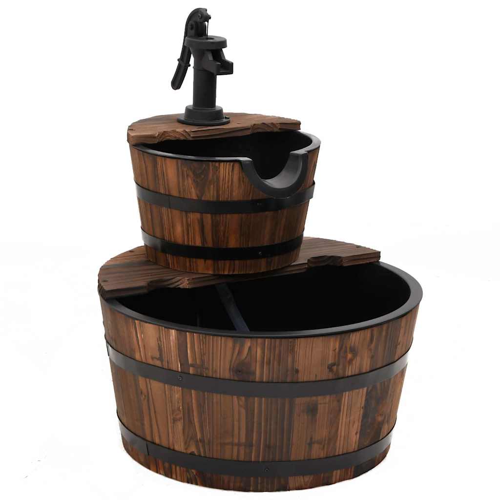 Utomhus Dekorationer Fontän med pump 44,5x44,5x58 cm massivt granträ