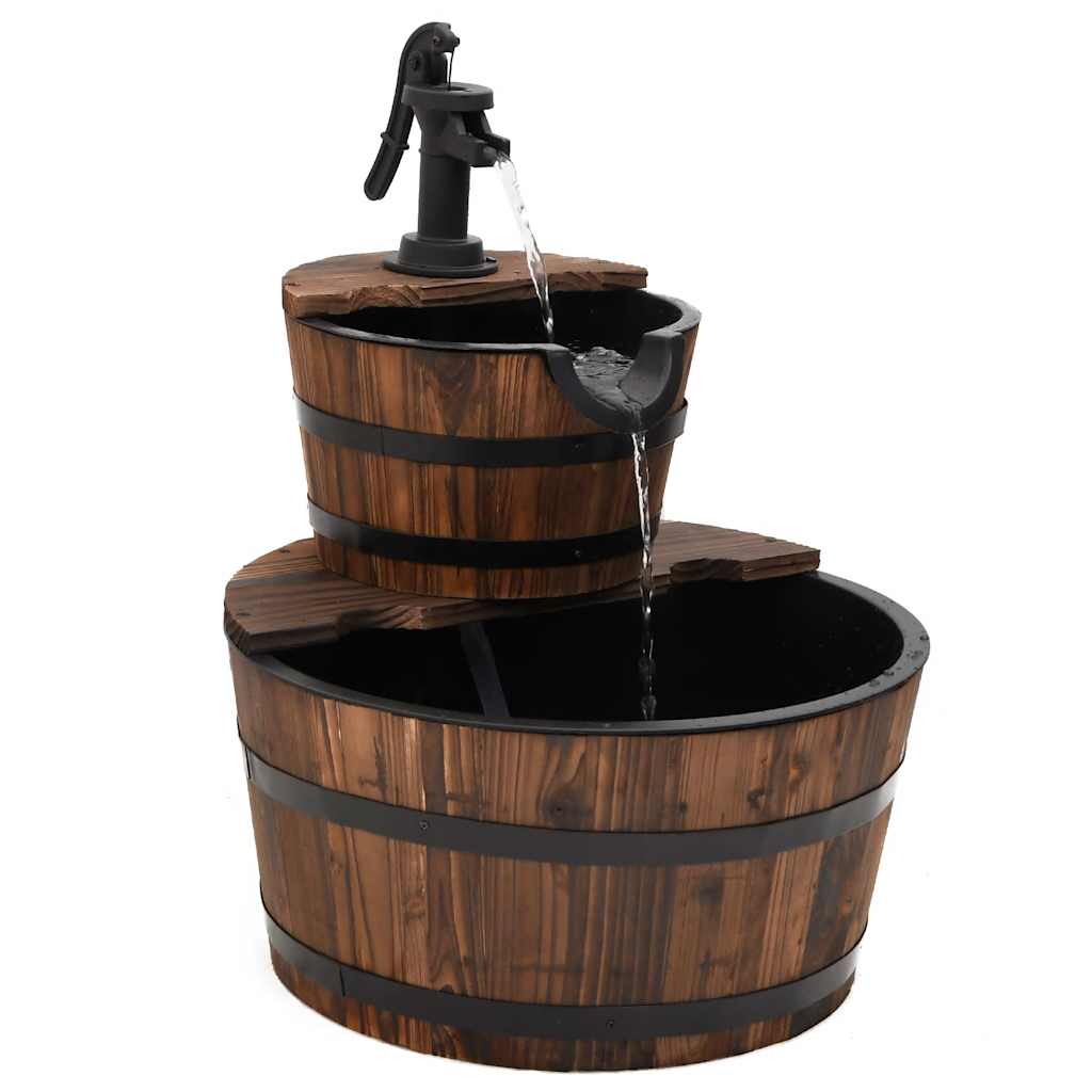 Utomhus Dekorationer Fontän med pump 44,5x44,5x58 cm massivt granträ