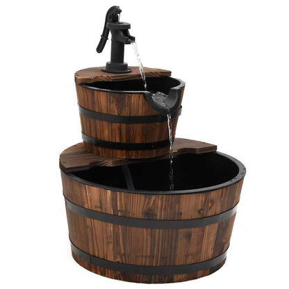 Utomhus Dekorationer Fontän med pump 44,5x44,5x58 cm massivt granträ