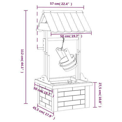 Utomhus Dekorationer Fontän med pump 57x50x112 cm massivt granträ