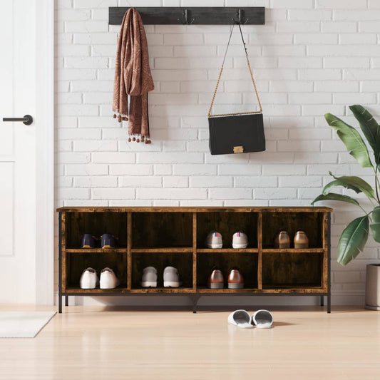 Skoställ Rökfärgad Ek Skohylla 131x35x50 cm