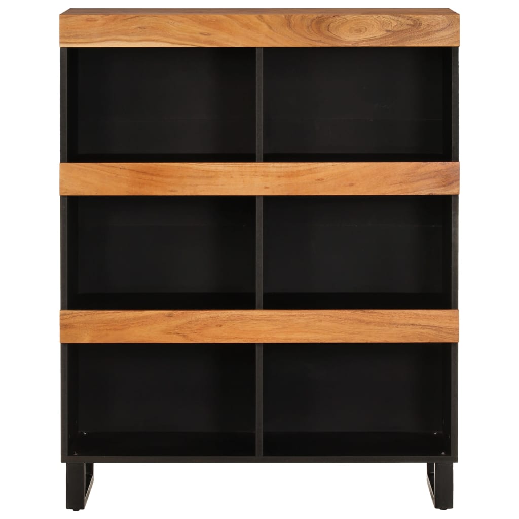 Skåp Svart 85x33x107 cm massivt akaciaträ