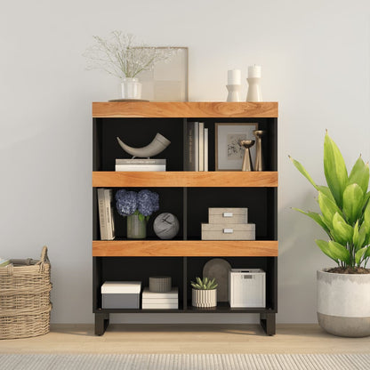 Skåp Svart 85x33x107 cm massivt akaciaträ