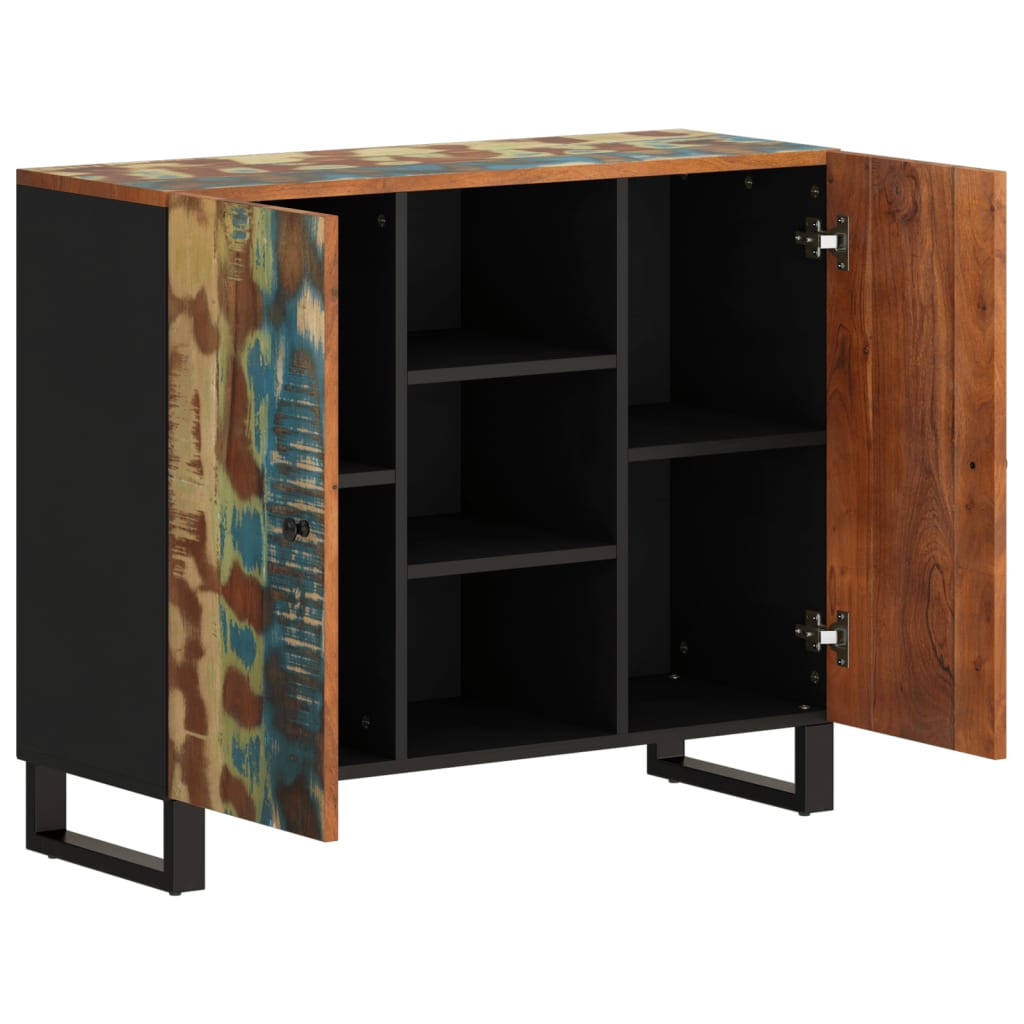 Skänk Trä med 2 dörrar 90x33x75 cm massivt återvunnet trä