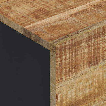 Skåp Trä med 3 dörrar 40x33x110 cm massivt mangoträ och järn