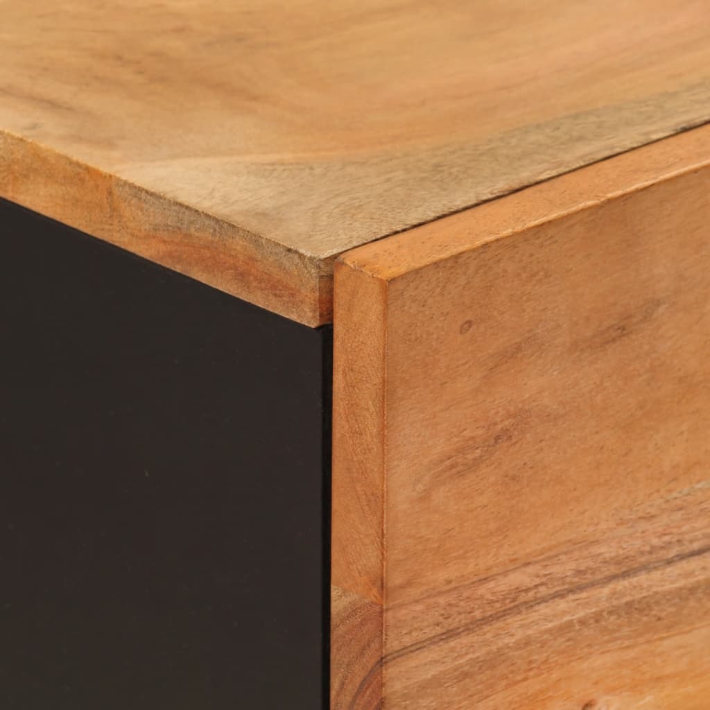 Skåp Trä med 3 dörrar 40x33x110 cm massivt akaciaträ och järn