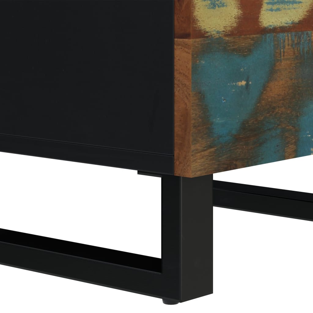 Skåp Trä med 3 dörrar 40x33x110 cm massivt återvunnet Trä och järn