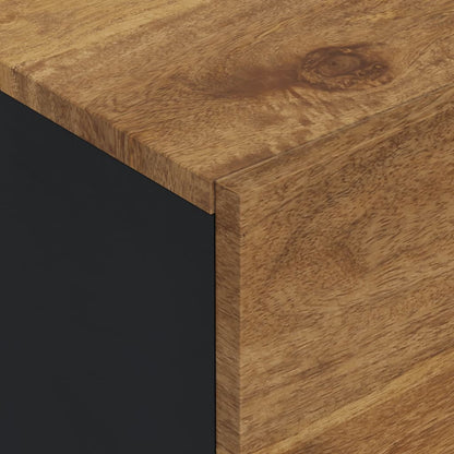 Skåp Trä med 3 dörrar 40x33x110 cm massivt mangoträ och järn