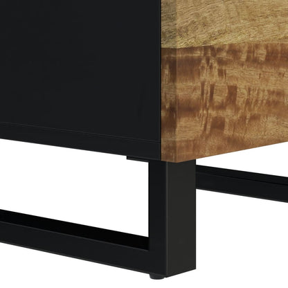 Skåp Trä med 3 dörrar 40x33x110 cm massivt mangoträ och järn