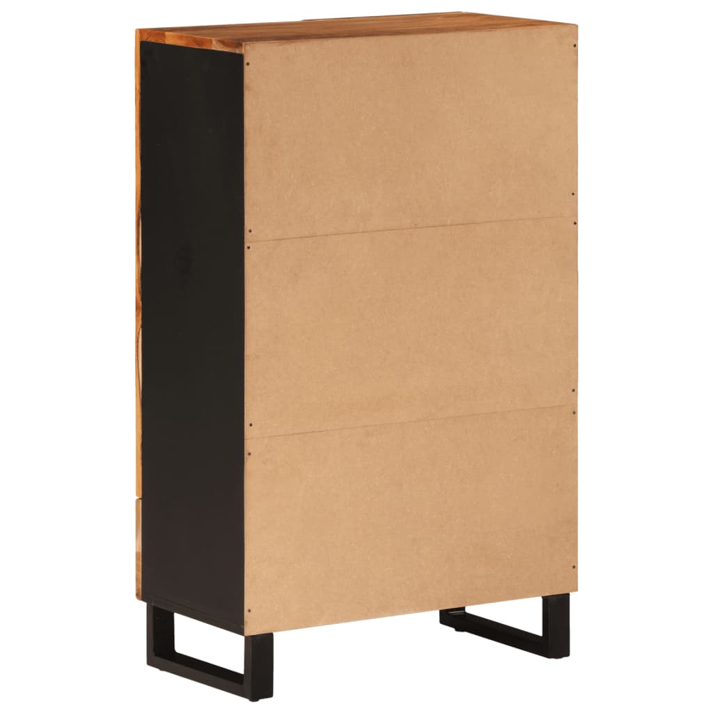 Skåp Trä med låda 60x33x100 cm massivt akaciaträ och järn