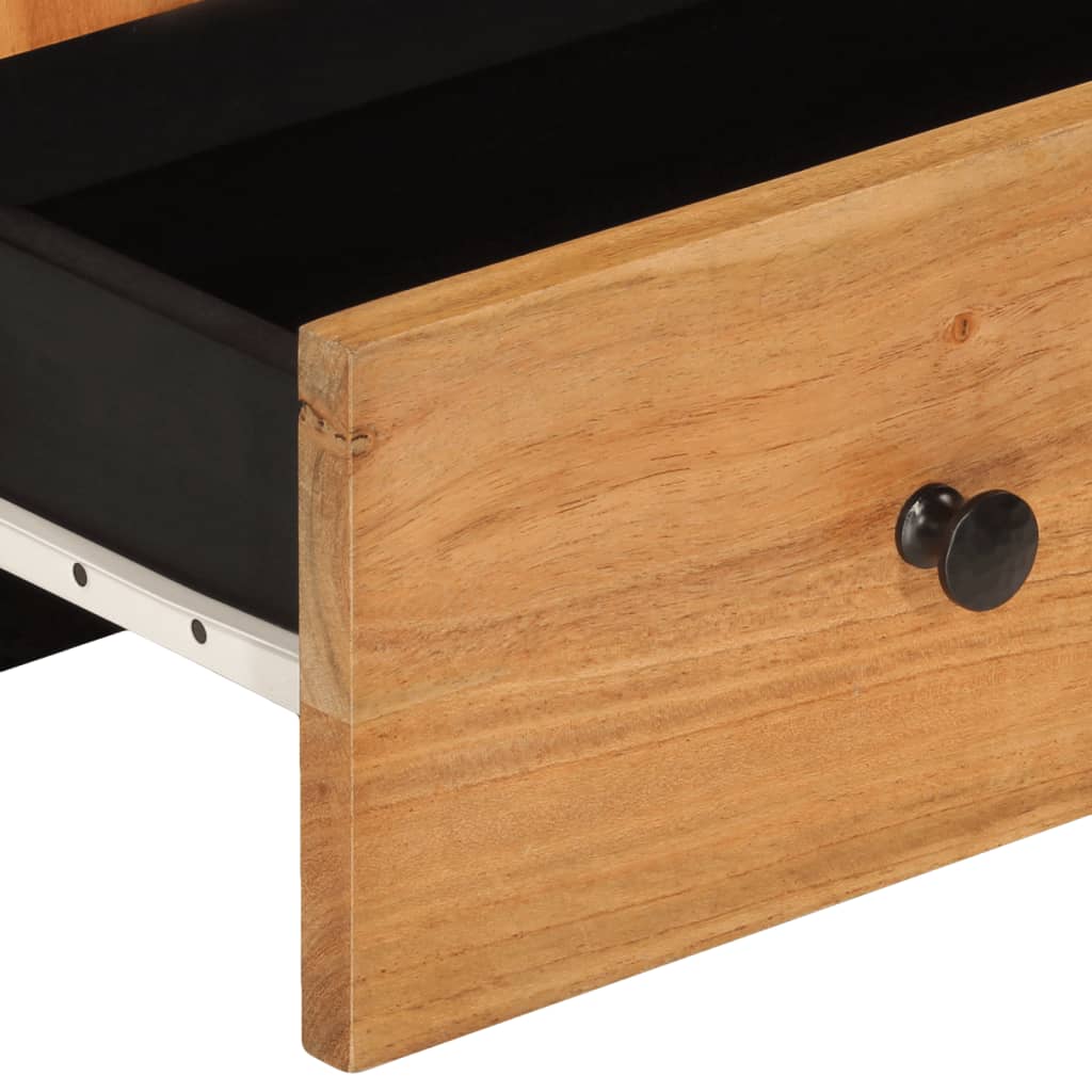 Skåp Trä med låda 60x33x100 cm massivt akaciaträ och järn