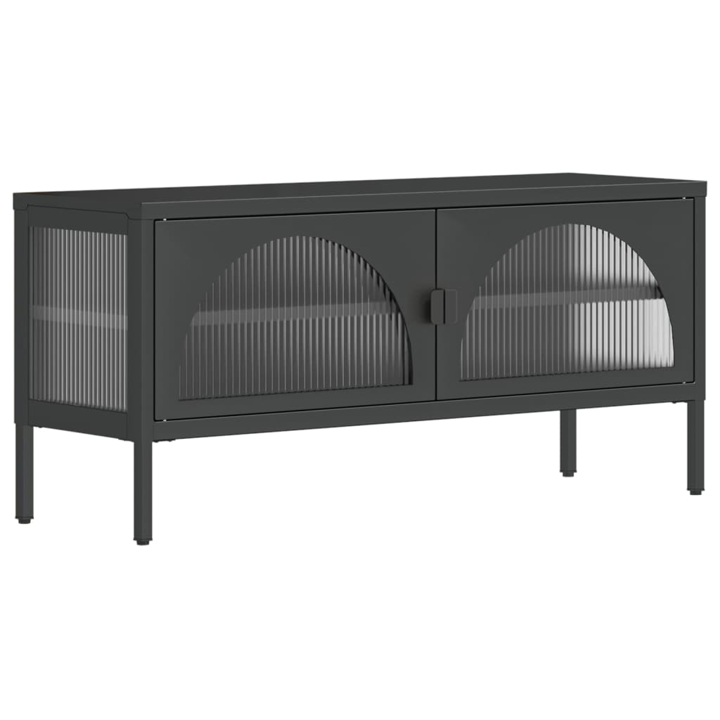 TV-Möbel DIV. Svart TV-Bänk 105x35x50 cm glas och stål
