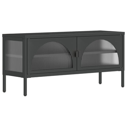 TV-Möbel DIV. Svart TV-Bänk 105x35x50 cm glas och stål