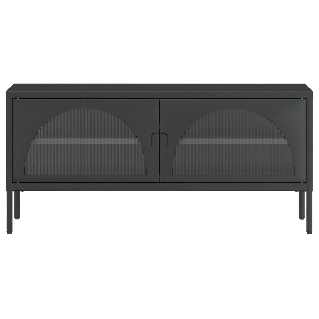 TV-Möbel DIV. Svart TV-Bänk 105x35x50 cm glas och stål