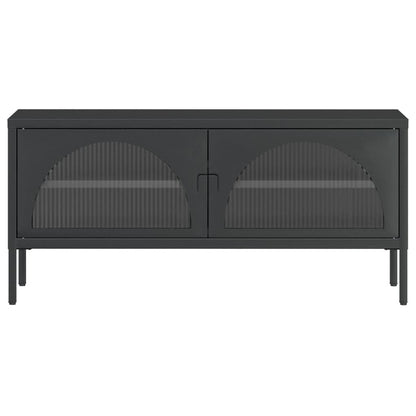 TV-Möbel DIV. Svart TV-Bänk 105x35x50 cm glas och stål