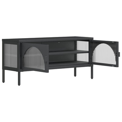 TV-Möbel DIV. Svart TV-Bänk 105x35x50 cm glas och stål