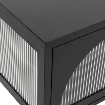 TV-Möbel DIV. Svart TV-Bänk 105x35x50 cm glas och stål