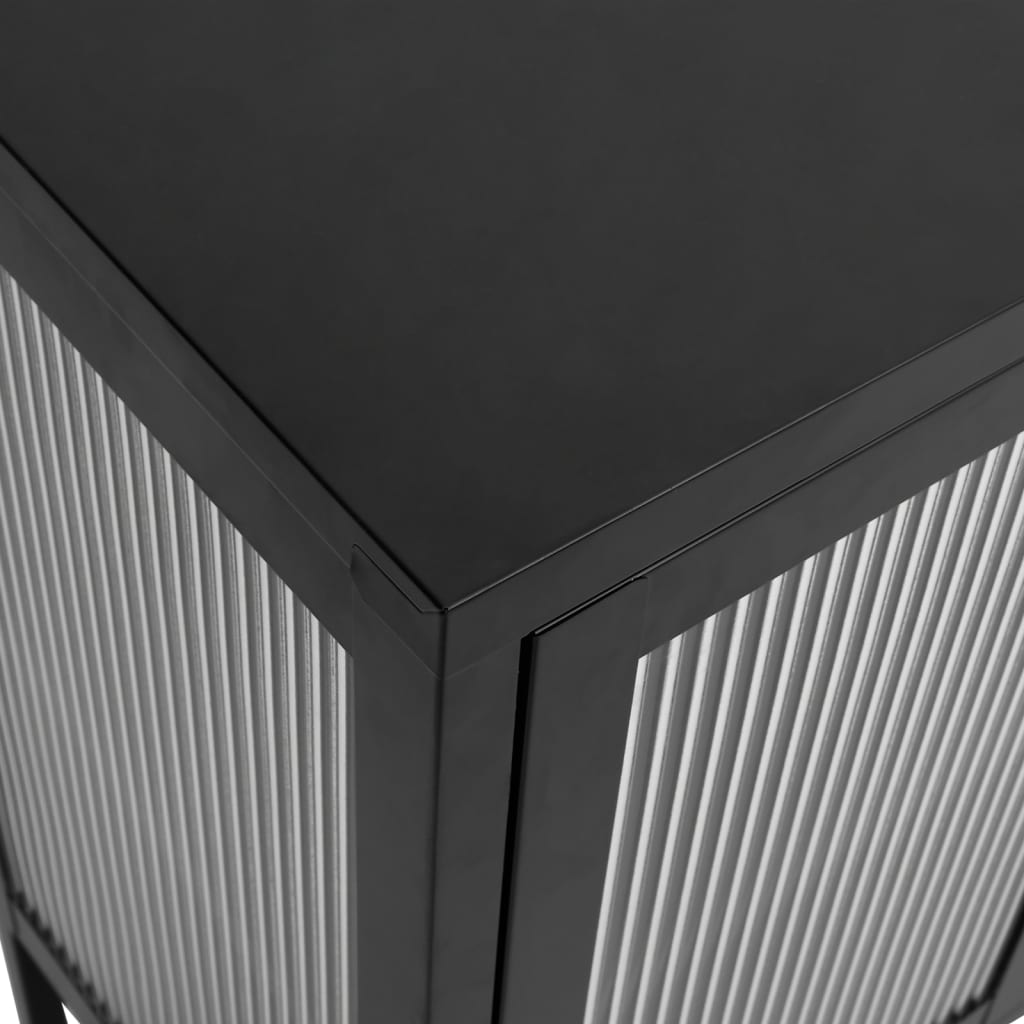 Skänk DIV. Svart 105x35x70 cm glas och stål