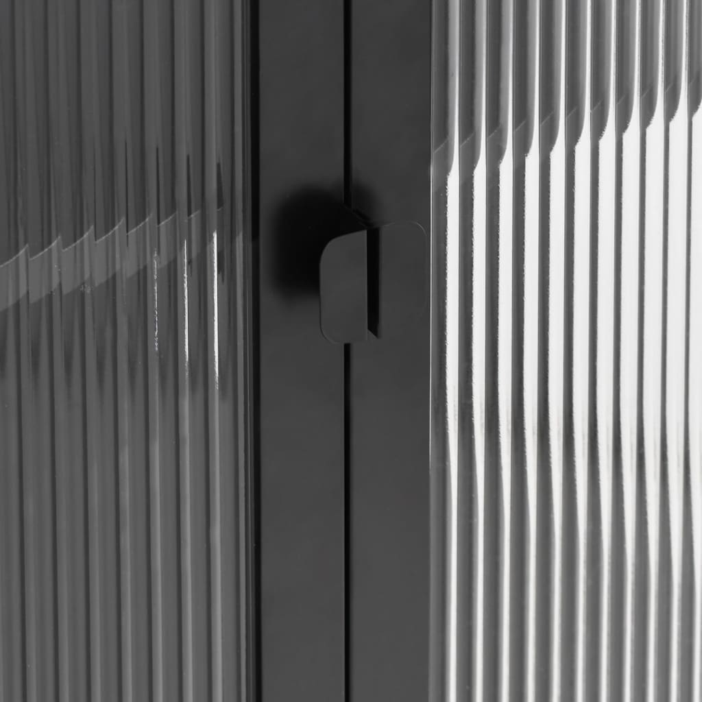 Skåp Svart 85x40x180 cm glas och stål