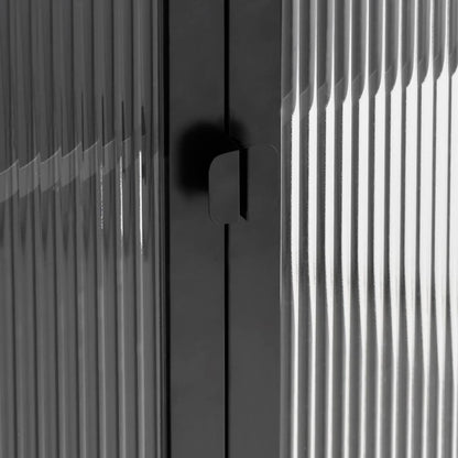 Skåp Svart 85x40x180 cm glas och stål