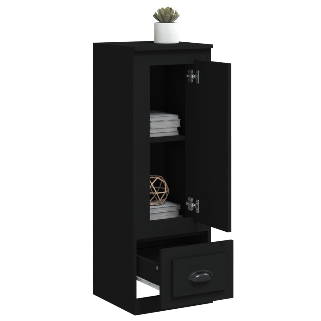 Skåp svart 36x35,5x103,5 cm konstruerat trä