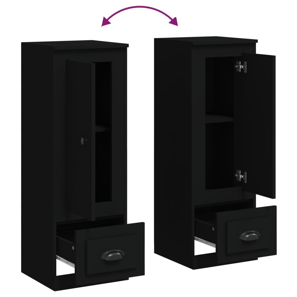 Skåp svart 36x35,5x103,5 cm konstruerat trä