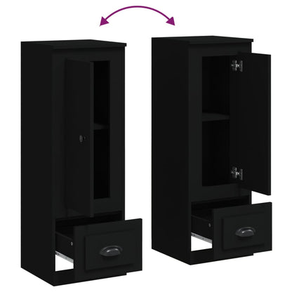 Skåp svart 36x35,5x103,5 cm konstruerat trä