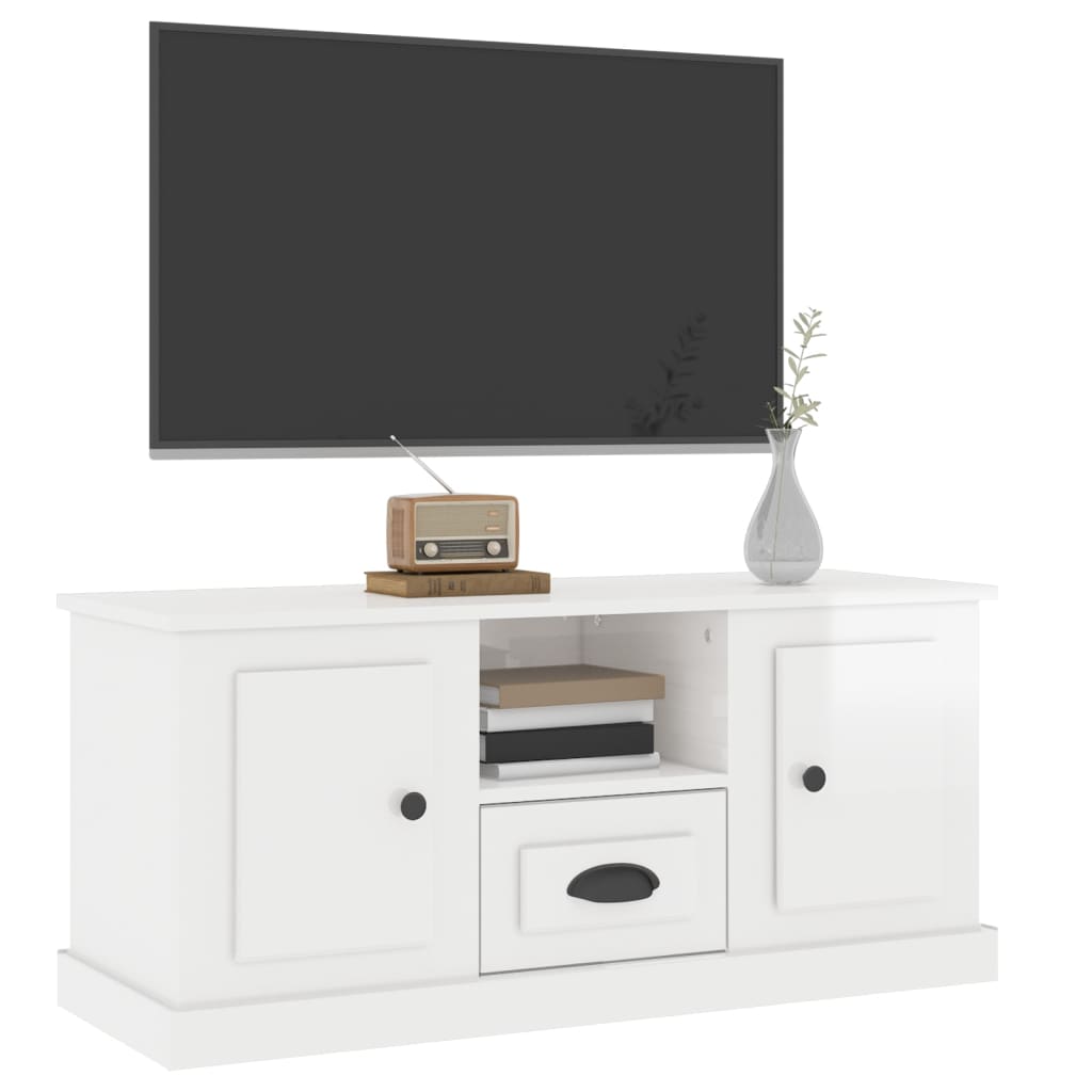 TV-Möbel Högglans Vit TV-Bänk 100x35,5x45 cm